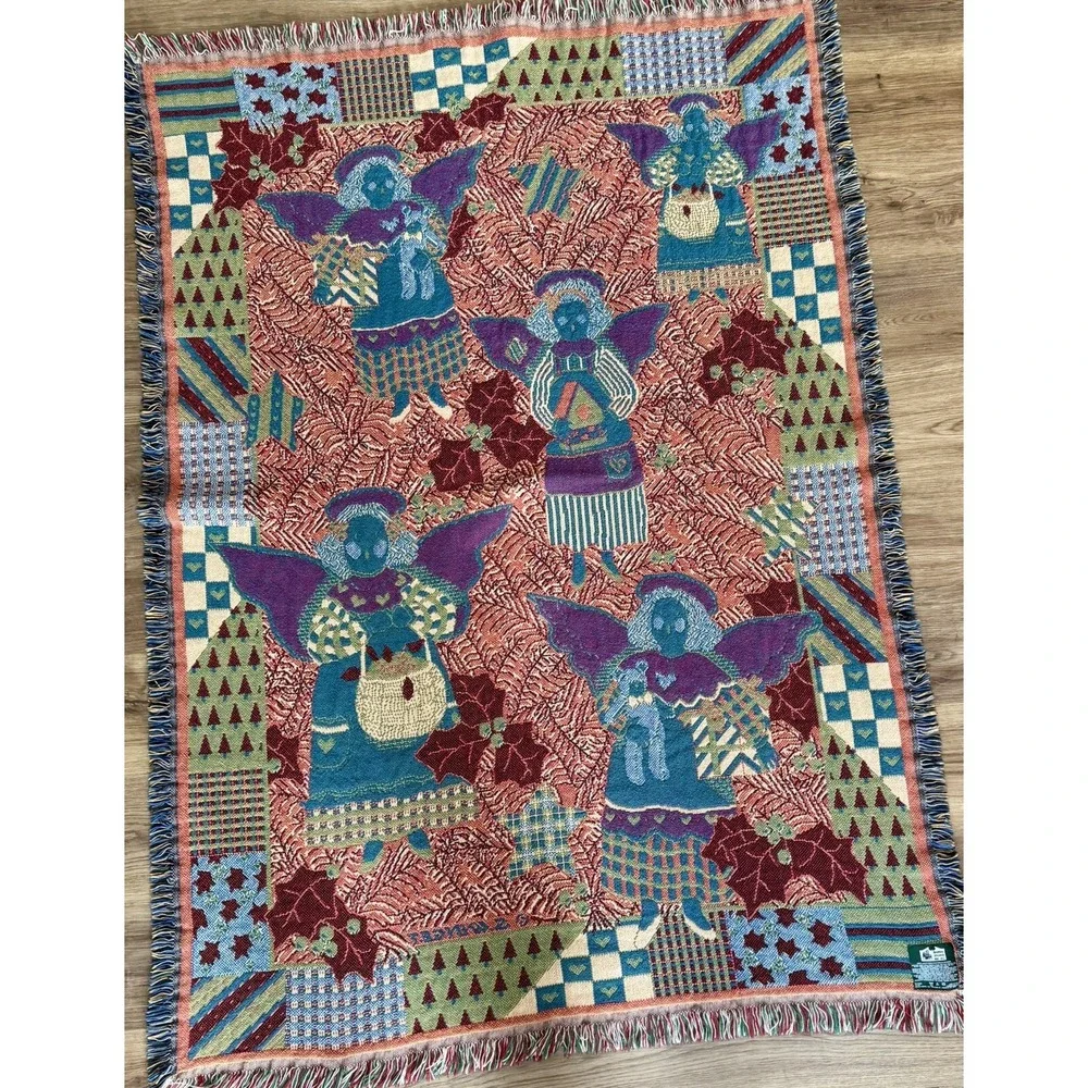 Christmas Tapestry Blanket Angel Choir Throw Goodwin Weavers Susan Winget 46x66